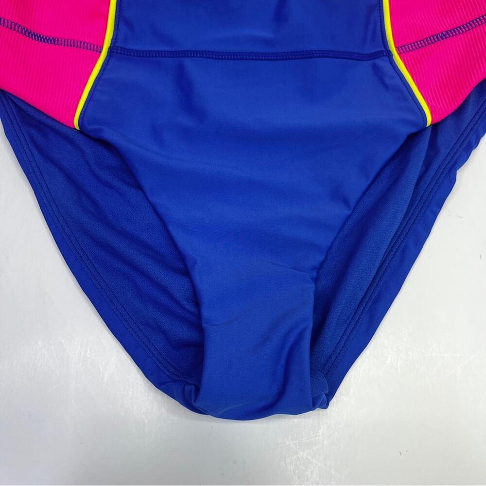 Reebok Color Block High Waist Bikini Bottom blue pink - M - Picture 5 of 10